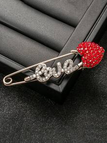 一套情人节红色水晶唇形胸针，红色心形胸针，优雅时尚珠宝礼物，适合女性在约会和各种场合佩戴 - 紅色 - 查看 13
