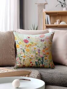 2件装波西米亚风活力花卉图案春季花卉波西米亚抱枕套，几何印花波西米亚靠垫套，复古亚麻质感，畅销款，隐形拉链，可机洗，家居装饰抱枕套，适用于沙发、客厅、卧室，不含枕芯 - 彩色 - 查看 6
