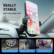 Carsun 军用级车载手机支架【升级版 95 磅以上稳固夹】汽车仪表盘挡风玻璃出风口支架，可调节，兼容 和安卓手机 - A - 查看 3