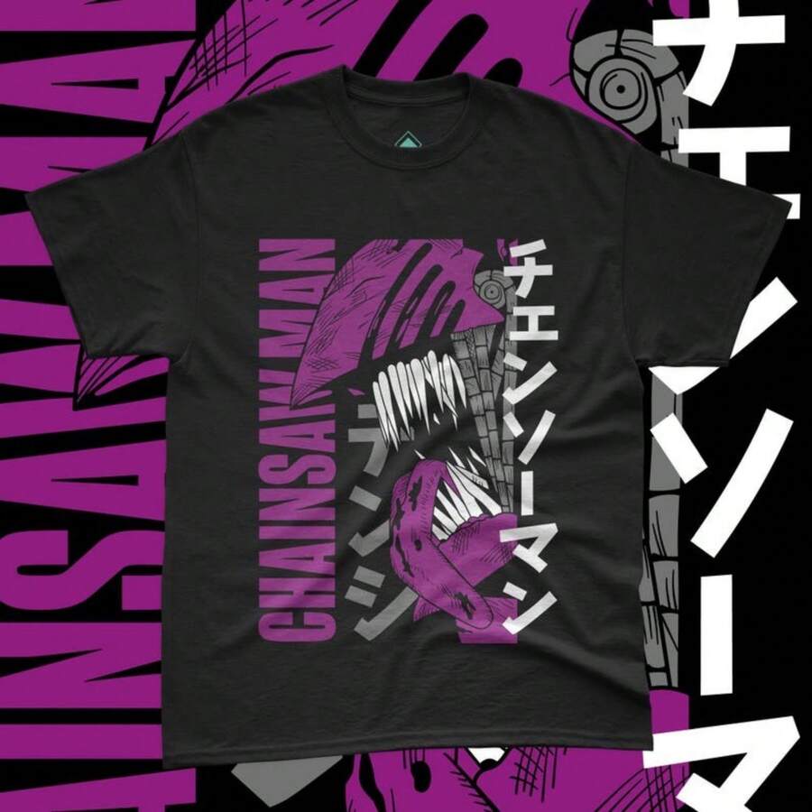 Denji - Chainsaws Man | Unisex Anime Classic Crew T-Shirt - Black - View 1