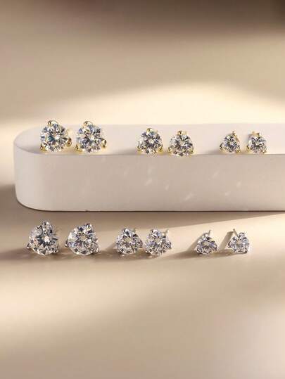 ORSA JEWELS 1 对 925 纯银耳环，镶嵌 1 颗璀璨夺目的水滴形立方氧化锆石，永恒闪耀，是女士们精美的珠宝之选，适合特殊场合、生日或庆祝活动。