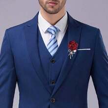 1pc Elegant Fashion Wedding Bride Groom Rose Flower Brooch With Rhinestone Bow Tie, Suitable For Daily Wear, Wedding Ceremony, Gala, Business Meeting, Back To School, Teacher's Day, Valentine's Day, Mother's Day Gift - Multicolor - View 8