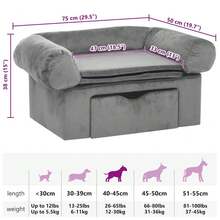 vidaXL Canapé pour animal de compagnie - Gris - Voir 8