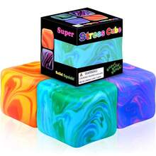 Marbled Ice Cube Malt Sugar Stress Relief Ice Cube Cube Malt Sugar Squeeze Toy Decompression Artifact, Wet Soft Texture Slow Rebound Squeeze - Birthday Gift - Holiday Gift - Multicolor - View 5