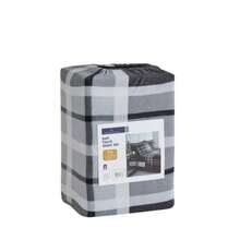 Soft Touch Printed Sheet Set Fitted & Flat Bed Sheet With Pillowcases All Season - Ferdi Tartan Check Grey - View 3
