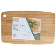 BLOOM STORE - Tabla de Cortar de Bambú Multifuncional – Tabla para Cocina y Amasar, Resistente y Ecológica, Superficie Antideslizante para Picar Pan, Verduras y Carne, 28*20 cm / 38*24 cm - Albaricoque - Ver 3