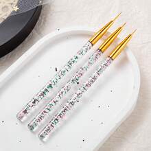 3Pcs/Set Nail Brush Nail Art Liner Brush Acrylic UV Gel Drawing Brush Line Grid Painting Pen Manicure Tools Nail Art Tool Set - Multicolor - View 6