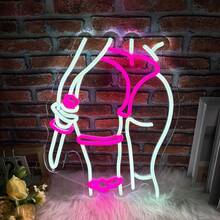 [Ladys]-Led Neon Light Decor Sign,Indoor Room Wall Decoration,Bedroom Livingroom Decorative Sign,Business Signage,Best Gift For Teen Girls Boys,For Man Cave,Club,Party,Birthday Valentine'S Day,Usb Powered,Adjustable Brightness 10 Level Dimmable - FY-TM-250245-03 - 查看 2