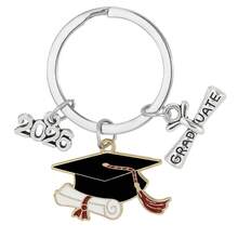 1pc Unisex 2026 Back To School/Graduation Season Enamel Graduation Cap Keychain, Commemorative Graduation Ceremony Gift Keyring - Multicolor - View 2