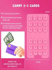Suction Cup Style Silicone Silicone Suction Cup Square Phone Case Back Silicone Suction Cup Credit Card Bag Holder Large Suction Silicone Phone Suction Cup Spring Gift - Multicolor - View 4
