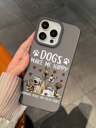 1pc Dog Pattern Matte Texture TPU Phone Case With Large Cutout Around Camera Lens, Compatible With IPhone 17, AIR, 17PRO, 17PROMAX, 16promax, 14/13, 12, 11 Pro Max, XS Max, X, XR, 8, 7, Plus, Galaxy A05S, A06, A07, A56, S24 FE, S24 Ultra, S25 Ultra And Other Models, Shockproof, Can Be Used As Birthday Gift, Girlfriend, Boyfriend Or Self-Use