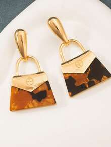1 Pasang Anting-Anting Berbentuk Tas Motif Leopard yang Chic dan Personalisasi Gaya Y2K Harajuku (Gradien Warna & Tekstur Acak) - MultiWarna - View 3