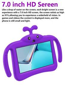 Qetupa 3GB RAM + 32/64GB Whale 7-Inch Tablet PC For Kids / 1.3GHz Quad-Core Processor / Android 13 System / MTK8321 Chip / 1024x600 HD IPS Display / 2MP + 5MP Dual Camera / 3500mAh Large Battery / WiFi Compatible, Parental Control - Violet Purple - View 6