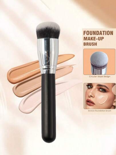 ZHENZITAI 1pc Powder Brush, Blush Brush, Contour Brush, Dense & Fluffy Bristles, Soft & Skin-Friendly, Picks Up Powder Evenly For Layered Application