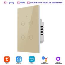 Công tắc cảm ứng thông minh đạt chuẩn UL, mặt kính cường lực, cần dây trung tính, DS-121 công suất cao 600W/gang, công tắc gắn tường WiFi & Bluetooth, 1/2/3/4 gang màu trắng/đen, tương thích với Alexa, Tuya, Yandex Alice, Tmall Genie, v.v., điều khiển từ xa bằng giọng nói qua ứng dụng, hẹn giờ, thích hợp cho chiếu sáng nhà ở và khách sạn. - Nhiều màu - Xem 13