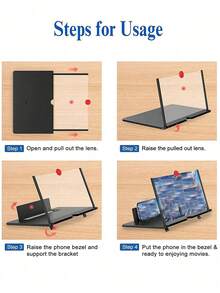 12英寸高清手机屏幕放大器，178°广视角稳定设计，沉浸式观看体验，适合在家、旅行或办公室观看电影、视频和玩游戏，兼容所有智能手机，便携轻巧，随时随地娱乐和工作。 - 均碼 - 查看 5