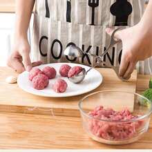 Stainless Steel Meat Baller Ball Maker Meatball Scoop None-Stick Baller Tongs Meat Ball Maker Mold Cake Pop,Ice Tongs,Meatball Maker Tool For Kitchen Cooking - Bạc - Xem 9