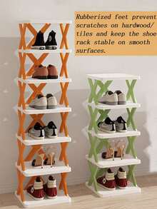50/10/2/1 Pcs Adjustable Shoe Rack - Plastic Multi-Tier Shoe Shelf With Clear Plastic Shelves, Space-Saving Home Entryway, Closet And Bedroom Design, Easy Assembly, No Tools Required, Shoe Storage Organizer, Compact Shoe Rack, Sturdy - Multicolor - View 2
