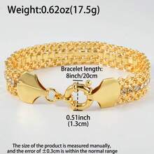 女士时尚水晶手链，适合作为情人节礼物 - 金色 - 查看 12