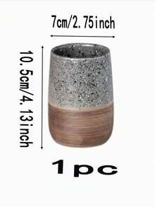 1pc Ceramic Rinse Cup, Hotel Toothbrush Cup, Luxury Couples Bathroom Cup, Ceramic Water Cup - 1pc/Grayish-yellow - View 9