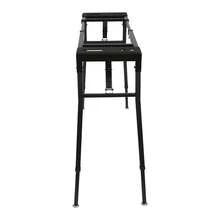 gladney Soporte plegable para teclado de alta resistencia con capacidad de carga de 150 kg, altura de 65-82 cm, ancho de 71.5-107.5 cm, pies antideslizantes, acolchado de EVA, perillas de extracción rápida, transporte compacto - Negro - Ver 5