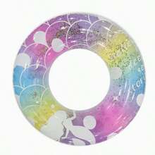 Mermaid Swimming Ring With Inflatable Tube - Shimmering Multicolor Glitter Design,30inch, Durable Buoyant Material For Adults, Pool & Beach Safety, Fun Summer Accessories, Swimming Accessories, Water Play, Whimsical Style, Reliable Floatation, - A - View 10