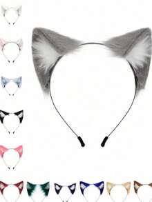 1 phụ kiện trang trí tiệc lễ hội, Băng đô tai mèo thủ công có điểm nhấn, Băng đô tai cáo dễ thương và tinh nghịch, Phụ kiện trang trí tiệc tùng và phát trực tiếp, Thích hợp cho Giáng sinh, lễ hội Carnival - Nhiều màu - Xem 1