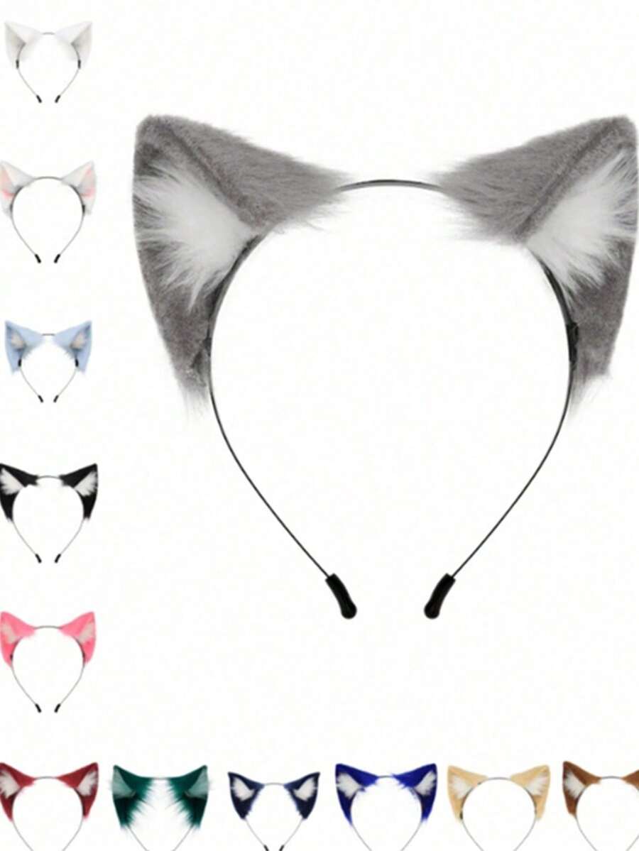 1 phụ kiện trang trí tiệc lễ hội, Băng đô tai mèo thủ công có điểm nhấn, Băng đô tai cáo dễ thương và tinh nghịch, Phụ kiện trang trí tiệc tùng và phát trực tiếp, Thích hợp cho Giáng sinh, lễ hội Carnival - Nhiều màu - Xem 1