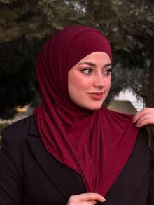 1件装女士中东阿拉伯迪拜土耳其穆斯林纯色经典简约时尚休闲优雅端庄莫代尔丝棉柔软透气头巾帽，多功能围巾头巾，适合日常生活、节日、聚会、礼拜等场合。 - turban - 查看 9