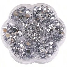 5000颗/盒,2毫米、3毫米、4毫米、5毫米、6毫米,5种尺寸,果冻糖果色,透明AB水晶珠,花形盒,圆形平底水钻,多色水晶宝石,非热熔DMC珠宝珠,玻璃石,3D钻石图案设计配件,闪亮美甲贴纸,适用于衣服、包包、鞋子、杯子、手机壳、手工艺品、DIY装饰。 - AB Colors - 查看 48