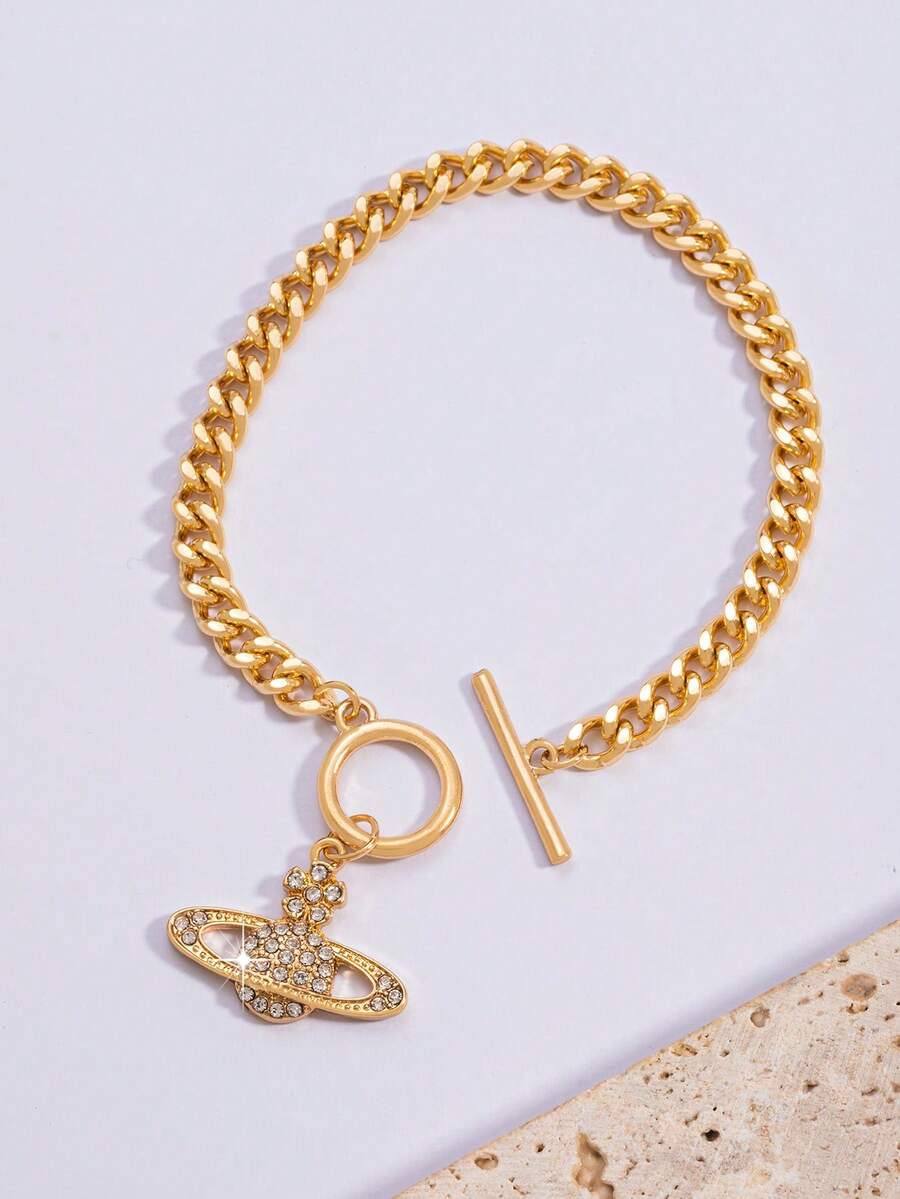 1pc Fashionable Minimalist Planet Bracelet, Versatile For Women's Daily Wear - A Planet Bracelet - View 1
