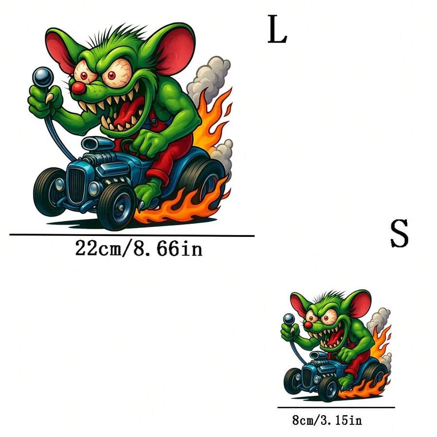 1pc/2pcs/3pcs Green Goblin Monster Heat Transfer Stickers, DIY Iron-On Decals Suitable For T-Shirt Making, Pillow Decor, Backpacks, Cushions, Pants, Sofa Covers, Waterproof & Fade Resistant