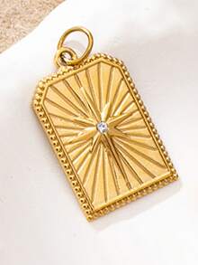 1 Pc 18K Gold Plating Stainless Steel Carabiner Chain Necklace With Heart Bow Moon Flower Pendant, Interchangeable DIY Charm Necklaces, Water Proof - Multicolor - View 15