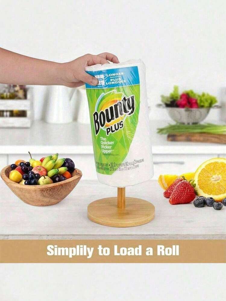 1个木制纸巾架，卷纸巾分配器，立式纸巾卷架，纸巾挂架，厨房纸巾分配器，台面纸巾架，竹制纸巾卷架，桌面餐巾架，厨房毛巾架，纸巾架，适用于厨房、餐厅、浴室、卧室的独立式纸巾卷分配器，木制纸巾架，竹制纸巾架，橱柜标准卷纸架，带防滑底座，桌面用品，厨房收纳，整理架。 - 卡其色 - 查看 4