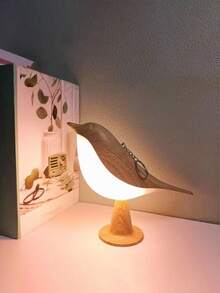 Luz nocturna en forma de urraca y pájaro, talla L, diseño creativo, adecuada para dormitorio, habitación, escritorio, sala de estar, estudio, regalo, luz decorativa novedosa, decoración de mesita de noche, regulador táctil de 3 temperaturas de color, luz ambiental nocturna - Luz nocturna de pájaro - Ver 9