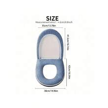 1 pieza Cubierta de asiento de inodoro de doble capa gruesa, alfombra de baño impermeable con cremallera y asa, suave y cómoda, lavable a máquina, ajuste universal - Multicolor - Ver 4