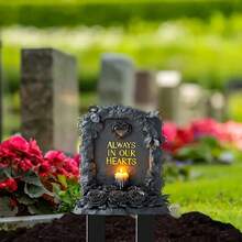 Eternal Commemorative Personalized Acrylic Cemetery Plaque - Salute To Beloved, Long Term Outdoor Preservation, Multiple Styles Of Cemetery Commemorative Stakes To Choose From, Classic Acrylic Outdoor Commemorative Plaque With Strong Durability, Suitable For Easter And Commemorative Days, 2D Flat Printing, Acrylic Decorative Garden Stakes - A - View 7