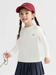 Balabala Soft Long Sleeve T-Shirt, Suitable For Girls, Boys & Unisex, Essential For Spring & Autumn - Original White - View 4