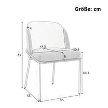 4 St Moderner Stuhl Mit Schrägstuhlbein Und Verstellbare Füße , Ideal Für Wohnzimmer, Offene Bürofläche, Esszimmer (Beige+Khaki) - Beige - View 2