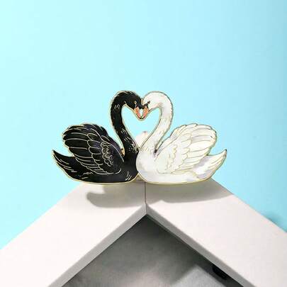 Swan Lover Enamel Brooch Pin Valentine Fashion Decorative Brooches Ornaments Lapel Bag Badges Jewelry Gifts