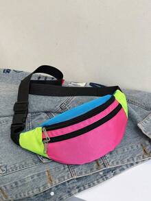 New Patchwork Women Fanny Pack Crossbody Shoulder Bag Fashionable Chest Bag - Multicolor - View 2