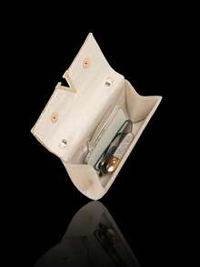 闪亮奢华女士亮片手拿晚宴包，V形金属翻盖包，信封包时尚派对包，女士舞会手提包，女士新娘晚宴包，舞会手提包，闪耀奢华钻石首饰套装，闪亮项链、耳环和手链套装，适合搭配闪亮晚礼服、婚纱和派对礼服 - 金色 - 查看 6