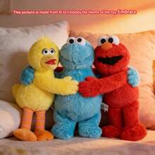 Sesame Street 官方芝麻街毛绒玩具，20厘米艾尔莫、甜饼怪、奥斯卡、大鸟，柔软毛绒玩具，可爱圣诞节和生日礼物 - 彩色 - 查看 4