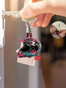 2D Flat, This Cyberpunk -Shaped 2D Acrylic Keychain Condenses The Futuristic Mechanical Feel Into A Small Space, Giving People A Very Fashionable And Cool Feeling. It Is Suitable As A Bag Accessory Or Gift And Can Be Used As A Couple's Outfit, Couple - Multicolor - View 14