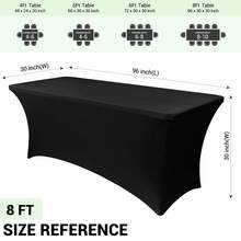 1 pieza Mantel rectangular de poliéster, material de tela elástica, ajuste apretado y resistente a las arrugas, lavable a mano y a máquina, adecuado para boda, cumpleaños, feria comercial y decoración de eventos, mantel de banquete de unicolor - Multicolor - Ver 15
