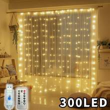 300 LED Fairy String Lights, USB Powered Curtain Lights With Remote Control, 8 Modes, Suitable For Christmas, Ramadan, Valentine's Day, Holiday Parties, Weddings, And Home Use - USB Curtain Light - View 11