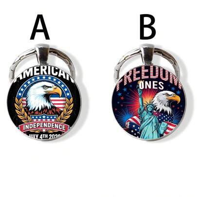 Llavero con gema del tiempo del 250 aniversario de EE. UU. - Colgante conmemorativo de vidrio para 1776-2026, regalo patriótico para coleccionistas y patriotas, recuerdo histórico para el 4 de julio de 2026