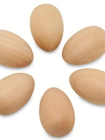 Stora påskägg i trä, handgjorda ofärdiga realistiska träägg lämpliga för målning och dekoration, inga fjädrar, inget batteri eller ström krävs, hantverk