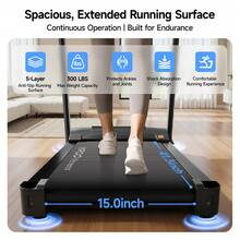 YPOO Folding Treadmill For Home Use, Walking Pad With Auto Incline Up To 15%, 8 MPH Running Speed, Auto-Folding Compact Design, 300 LB Weight Capacity, Under Desk Treadmill For Small Spaces - 查看 8