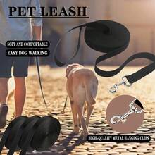 1pc, 3 Meters, 5m, 10m, 15m, 20m Long Polypropylene Pet Leash, Dog Leash, Walking Leash, Tracking Leash, Width 2.5cm - Black - View 2